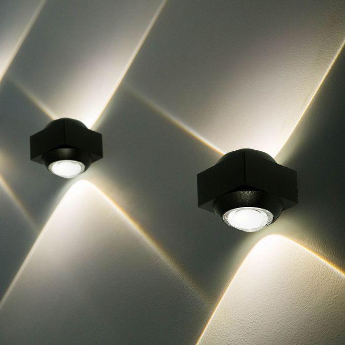 2W LED sieninis šviestuvas, juodas, 4000K, IP54 - Image 5