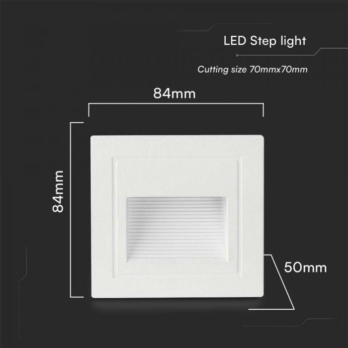 5W LED įleidžiamas šviestuvas laiptams, baltas, 3000K, IP65 - Image 3
