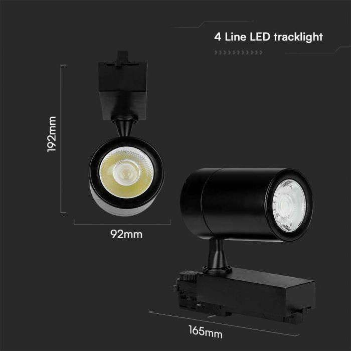 35W LED šviestuvas į bėgelius, juodas, 6000K - Image 3