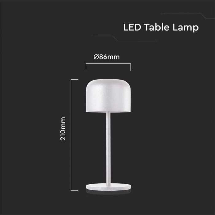 1,5W LED įkraunamas stalo šviestuvas, baltas, 2700-5700K, dimeriuojamas, IP54 - Image 3