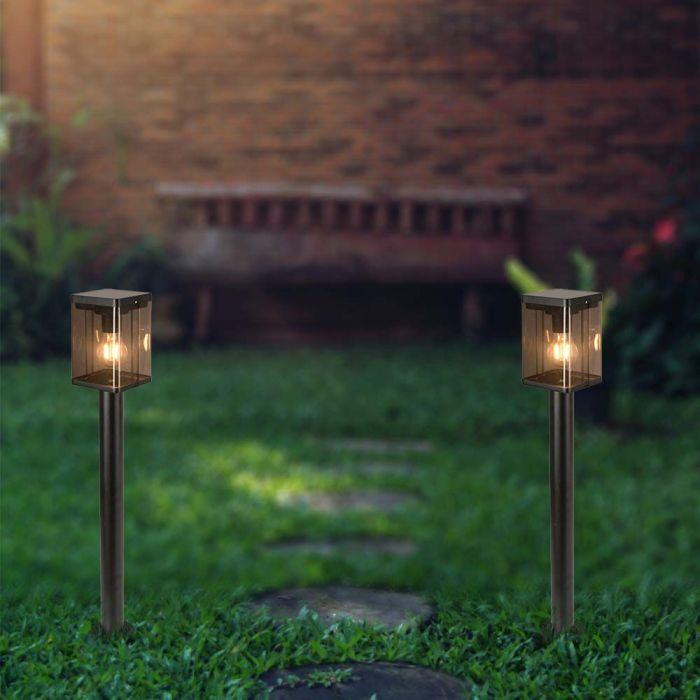 2,5W LED pastatomas lauko šviestuvas su saulės baterija ir judesio davikliu, juodas, 3000K, IP54 - Image 2