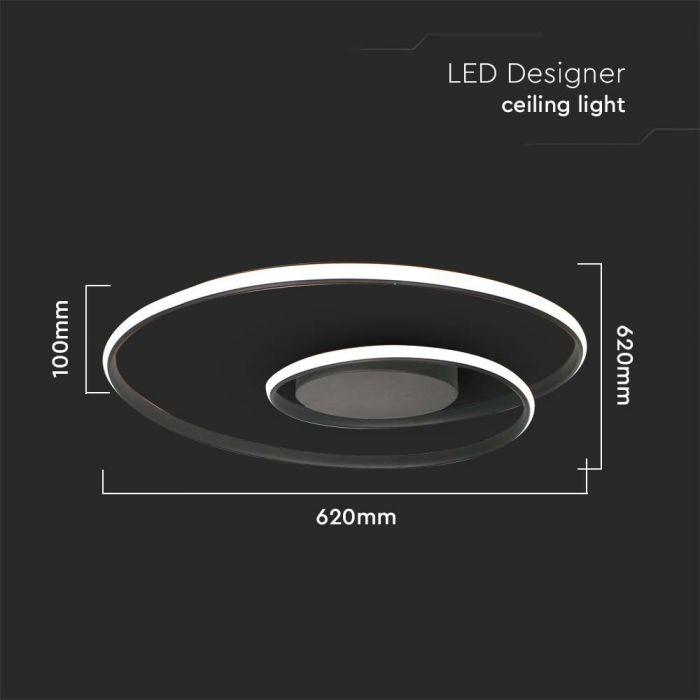 48W LED paviršinis šviestuvas, juodas, 4000K, dimeriuojamas - Image 3
