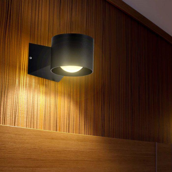 5W LED sieninis šviestuvas, juodas, 3000K - Image 2