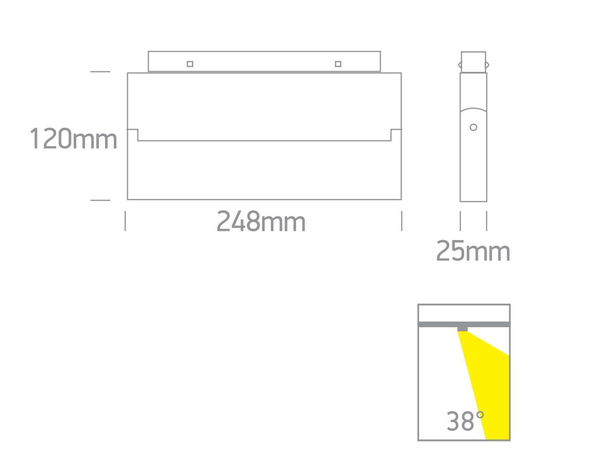 20W LED šviestuvas į magnetines sistemas ONELIGHT MINI/MIDI, juodas, 3000K, 42124BA/B/W - Image 3