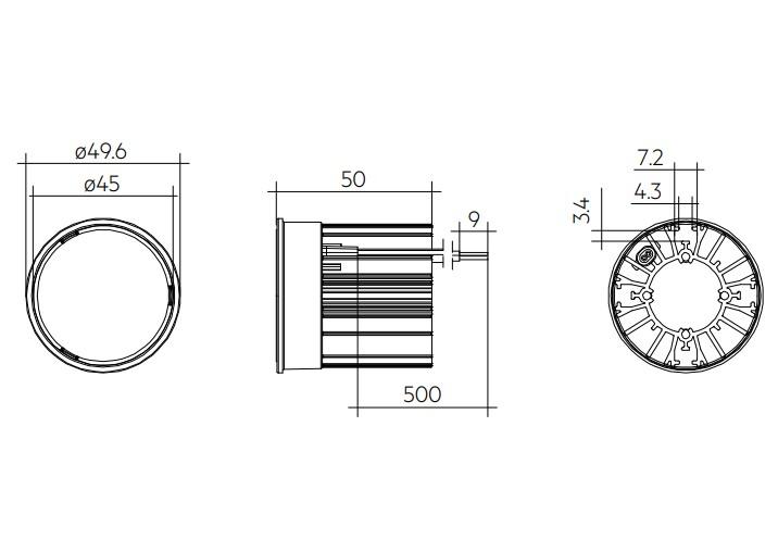 8,7-10,8W LED modulis/įleidžiamas šviestuvas SLA DC SNC3, juodas, 2700K, 12°, 50mm - Image 3
