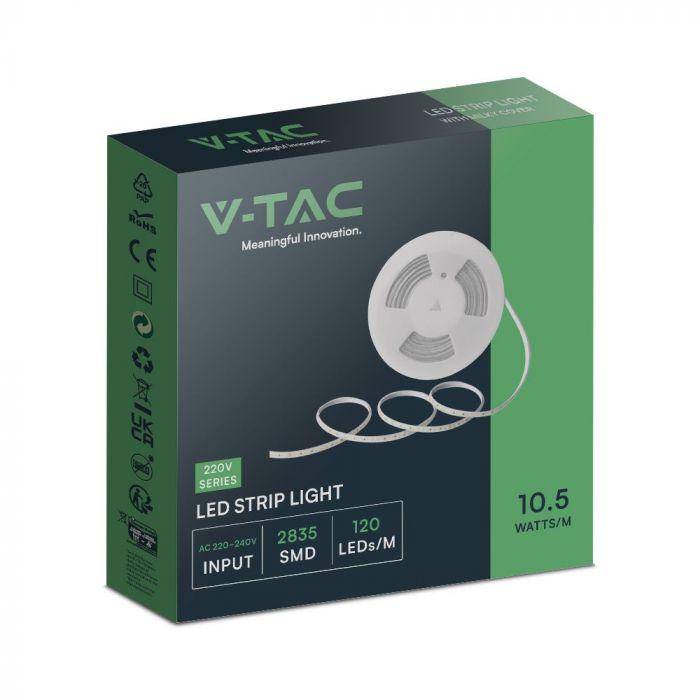 10,5W/m LED juosta, 220V, 6500K, IP65, 10m ritė - Image 2