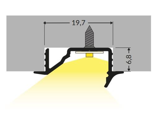LED juostos profilis DIAGONAL10 C, baltas, 2m - Image 3