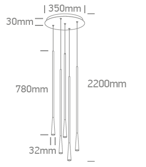 5x5W LED pakabinamas šviestuvas, juodas, 3000K, 63076C/B/W - Image 2