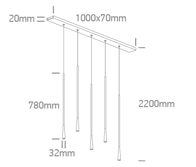 5x5W LED pakabinamas šviestuvas, juodas, 3000K, 63076E/B/W - Image 2