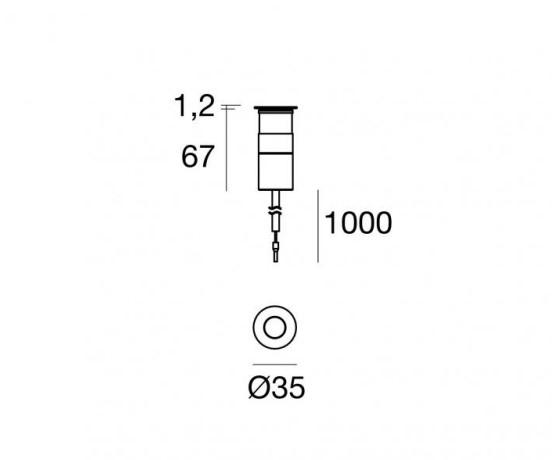 3W LED įleidžiamas į grindinį lauko šviestuvas SUELO_R PRO, žalvario sp., 3000K, IP68 - Image 2