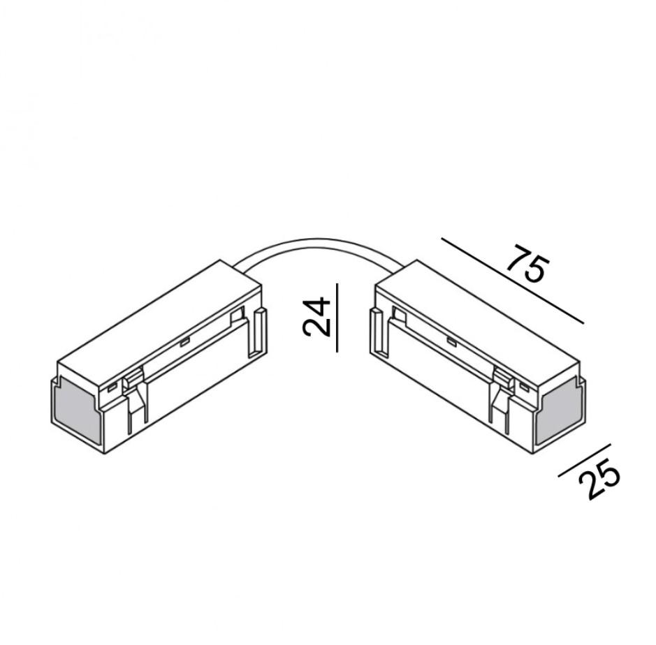 Magnetinės sistemos IN_LINE bėgelio lankstus elektrinis sujungimas, baltas - Image 2