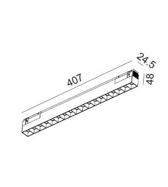 20W LED šviestuvas COMFORT 407 į magnetinę sistemą IN_LINE, juodu korpusu, 2700K, 48V, 36° - Image 2
