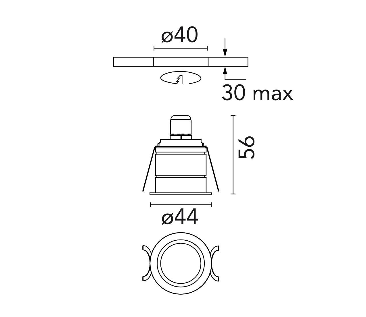 1,2W LED įleidžiamas šviestuvas G-O, bronzos sp., 3000K, dimeriuojamas - Image 3