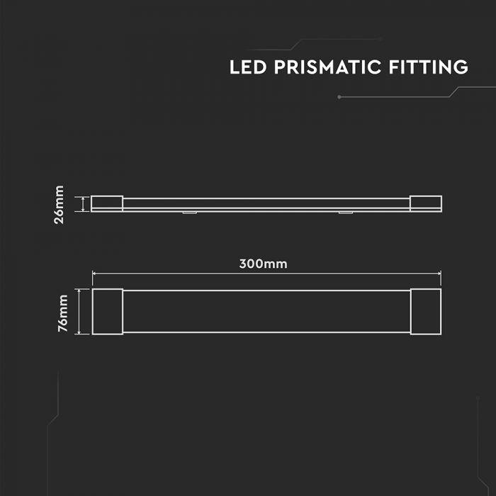 10W LED linijinis šviestuvas, 30cm, baltas, 6500K - Image 3