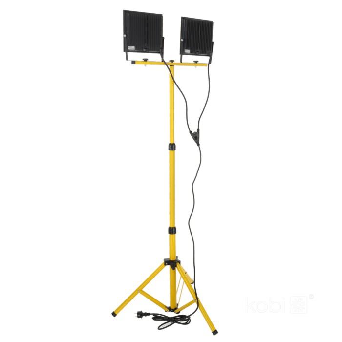 2x100W LED prožektorius su stovu TIGRA, geltonos/juodos sp., 4000K, IP54 - Image 2