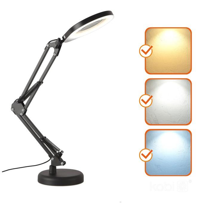 10W LED stalo šviestuvas AURIQ LOUPE, juodas, 3000/4000/6500K, dimeriuojamas - Image 3