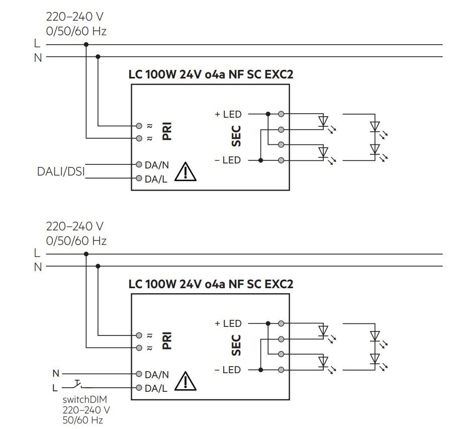 100W LED maitinimo šaltinis TRIDONIC LC ONE4ALL, 24V, DALI/PUSH - Image 3