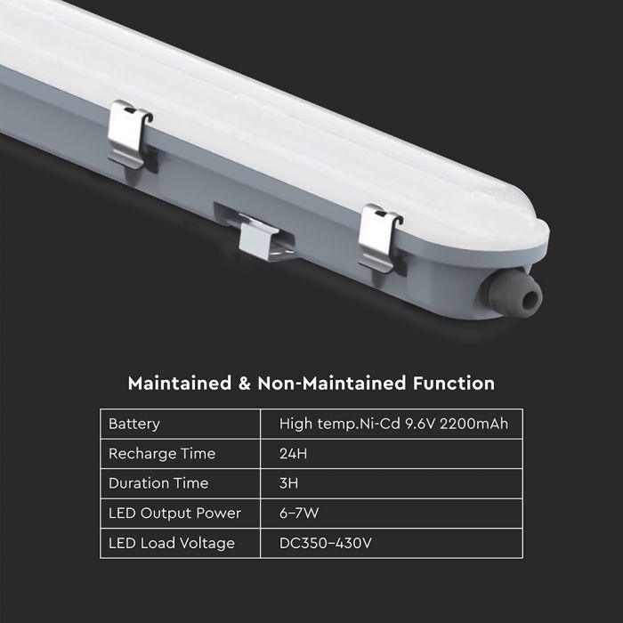36W LED šviestuvas T8, 120cm, 6500K, pieno sp. dangteliu, su 3h avariniu moduliu - Image 3