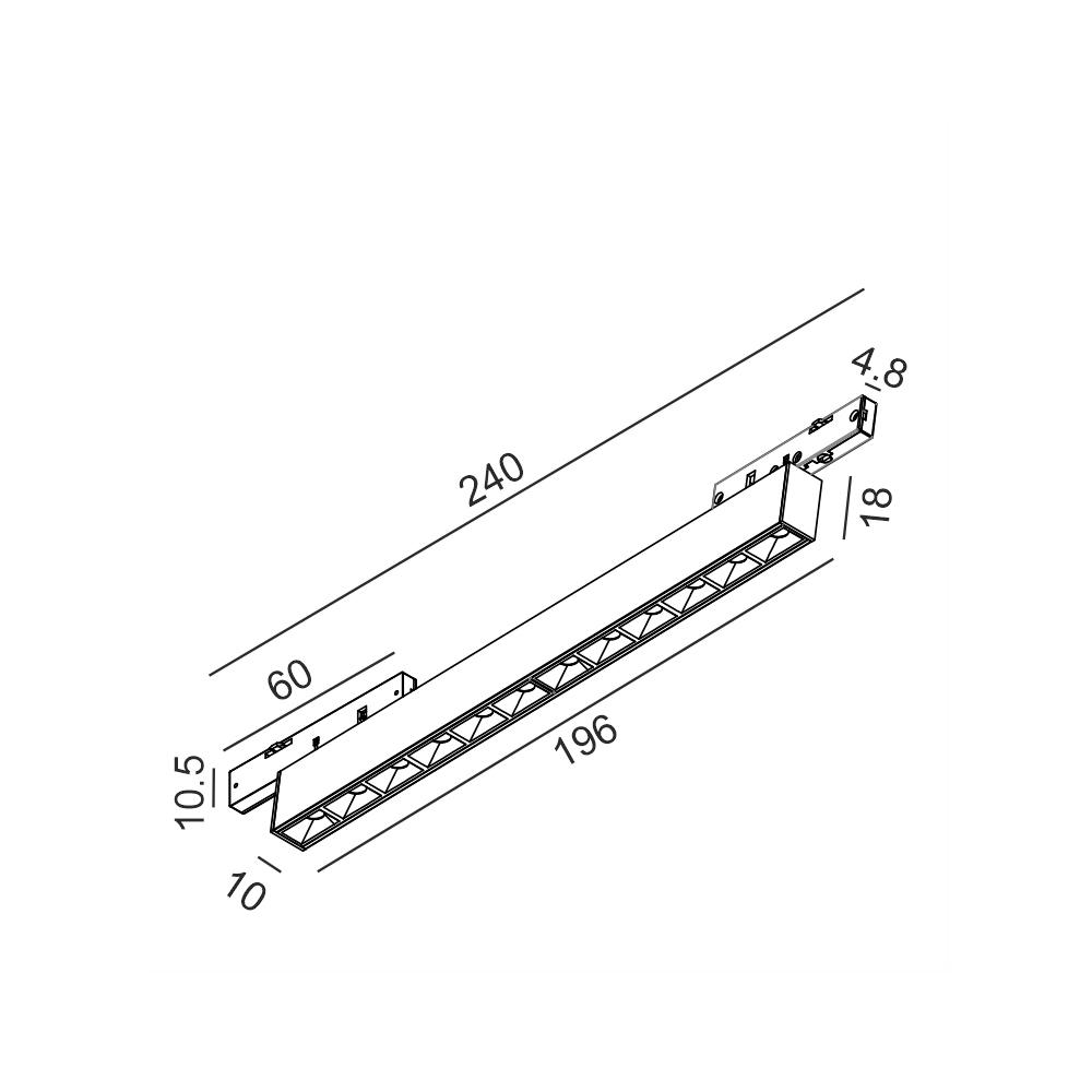 10W LED šviestuvas COMFORT OUT 196 į magnetinę sistemą PICO_LINE, juodas, 3000K, 30°, dimeriuojamas - Image 2