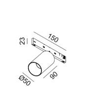10,8W LED šviestuvas TUB M A 90 į magnetinę sistemą MICRO_LINE, juodas, 3000K, 30° - Image 2