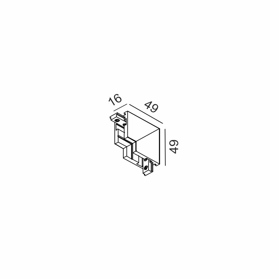 Magnetinės sistemos bėgelio MICRO_LINE L formos vidinis sujungimas, juodas - Image 2