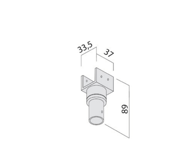Adapteris, skirtas LED šviečiančio kabelio XLOOP 18MM montavimui į XFORT bėgelį, juodas, FRT51AD18 SBK - Image 2