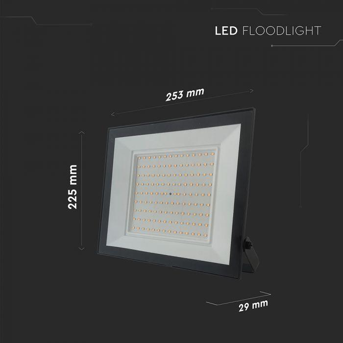 100W LED prožektorius, juodas, 3000K - Image 2