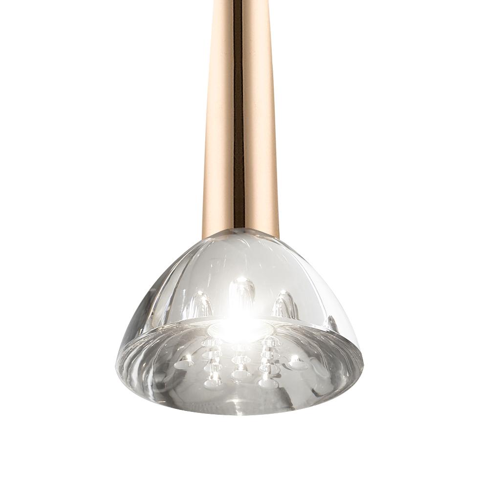 8W LED pakabinamas šviestuvas RINA, aukso sp./skaidrus, 3000K, 4325201 - Image 2