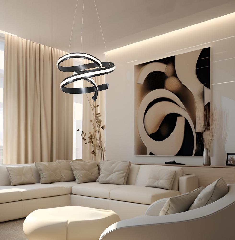 62W LED pakabinamas šviestuvas AREZIA, juodas, 3000K, 4324000 - Image 2
