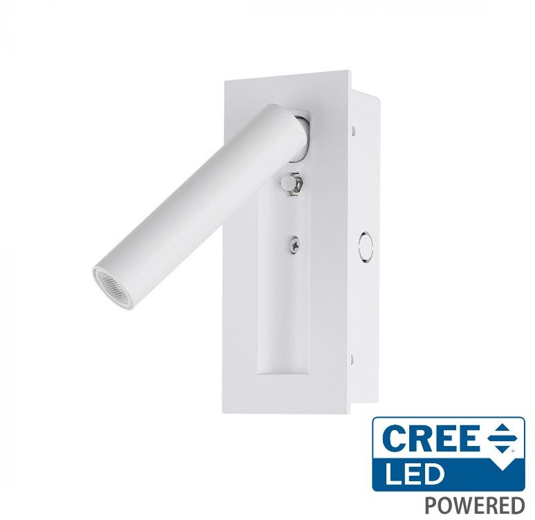 2W LED įleidžiamo montavimo sieninis šviestuvas, baltas, 3000K, CREE LED chip - Image 3
