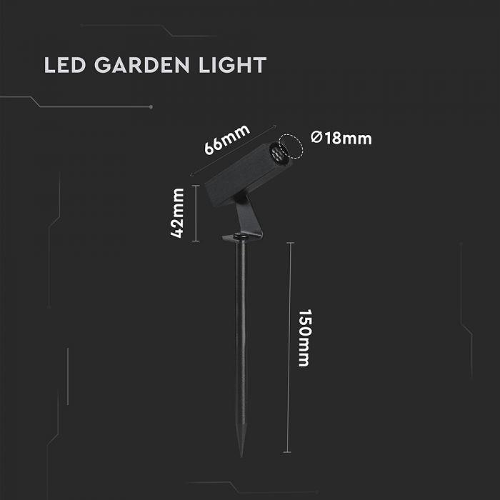 2W LED įsmeigiamas lauko šviestuvas, juodas, 3000K - Image 6