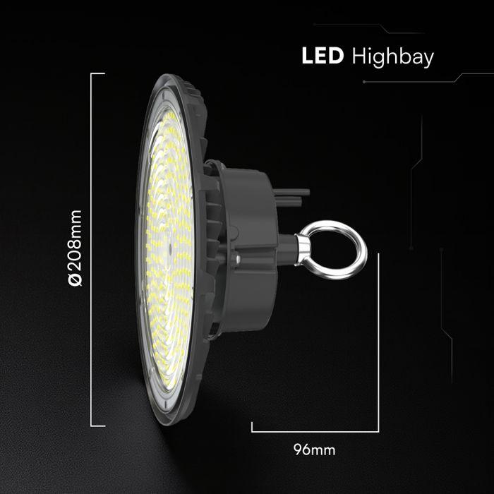100W LED UFO sandėlio šviestuvas, juodas, 4000K - Image 2
