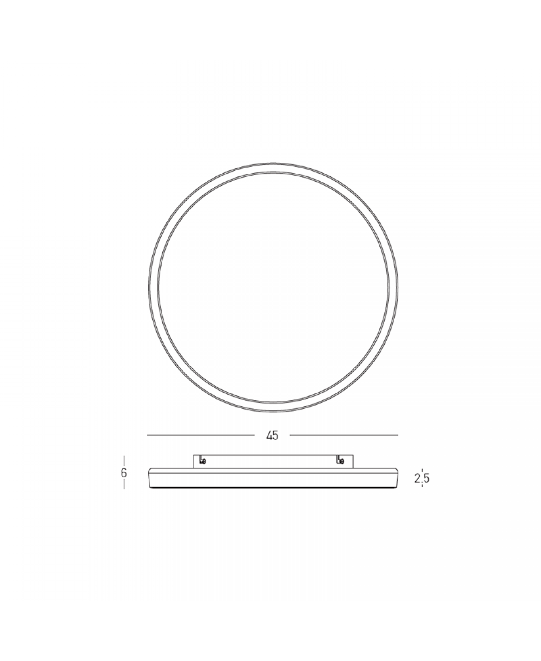 42W LED lubinis šviestuvas, baltas, 2700/3200/4000K, DALI, 45cm, 25197 - Image 3