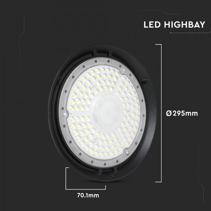 150W LED UFO sandėlio šviestuvas, juodas, 6500K - Image 2