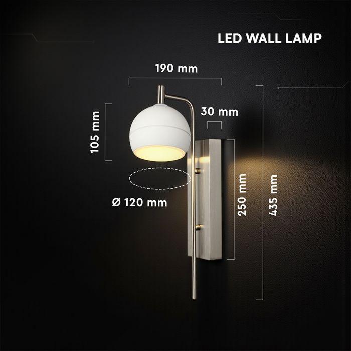 10W LED sieninis šviestuvas, nikelio/baltos sp., 3000K - Image 2