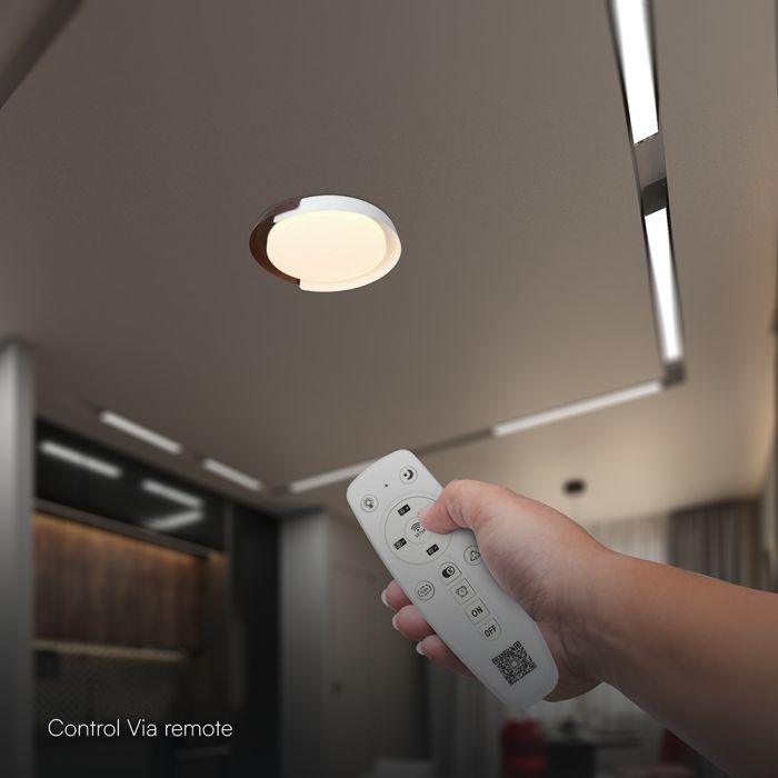 48W LED lubinis šviestuvas, baltos/medžio sp., 3000/4000/6000K, dimeriuojamas - Image 3