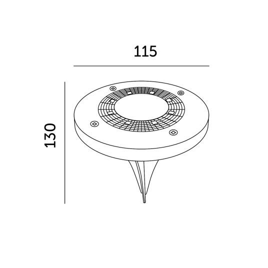 0,024W LED įsmeigiamas šviestuvas su saulės baterija CLAVO G2, chromo sp., 4000K, IP44, 4vnt. komplekte - Image 3