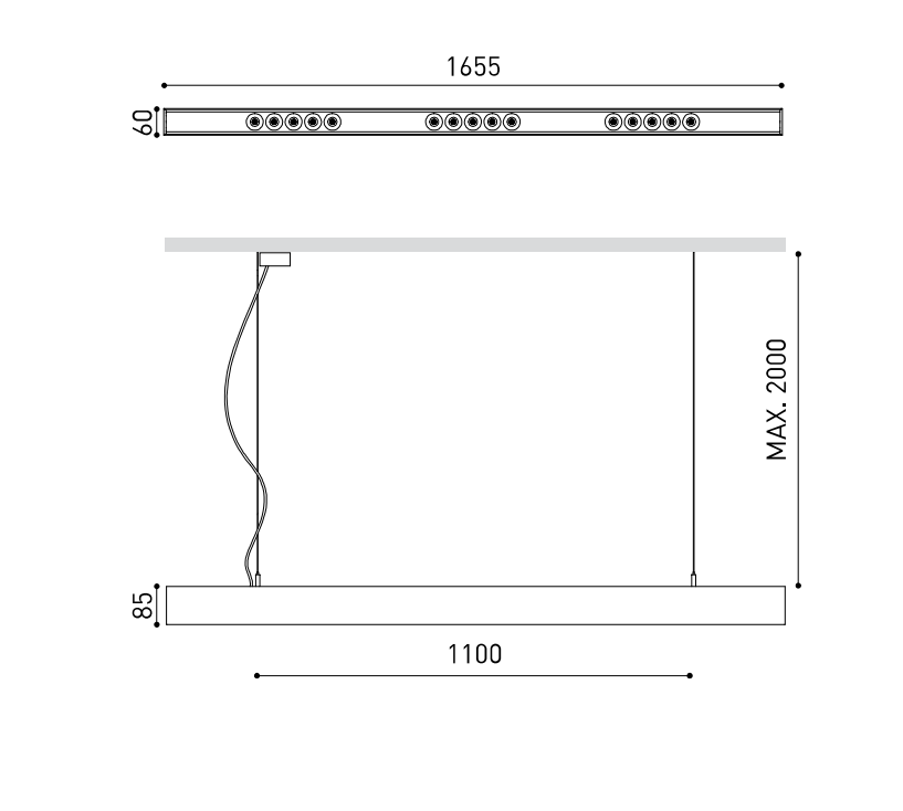 31,5W LED pakabinamas šviestuvas BLACK FOSTER SUSPENSION, juodas, 4000K, 38° - Image 2
