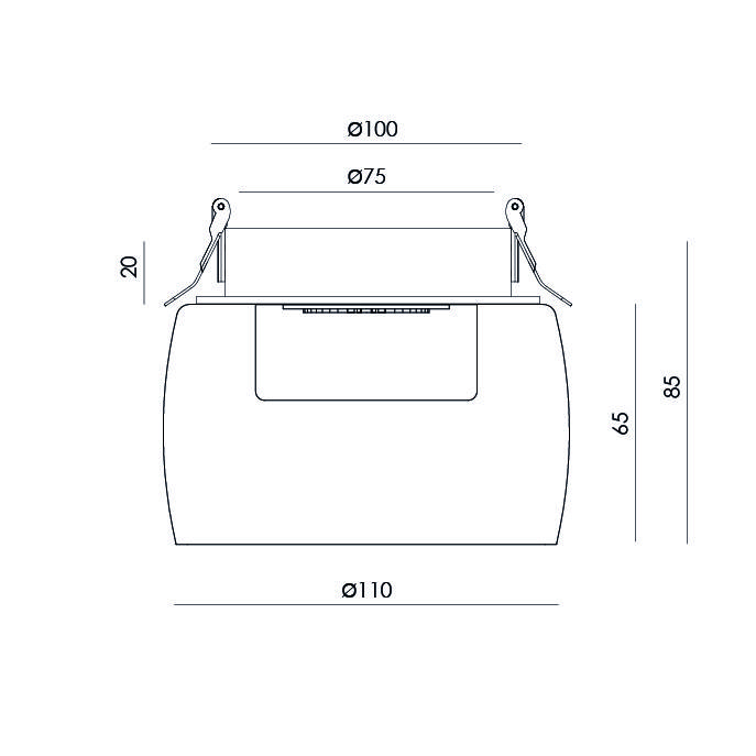 4,3W LED įleidžiamo montavimo šviestuvas GLASS, gintaro sp., 3000K, dimeriuojamas - Image 2