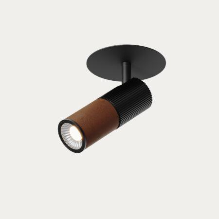 6W LED įleidžiamo montavimo pakreipiamas šviestuvas HARA, juodos/oranžinės sp., 2700K, dimeriuojamas