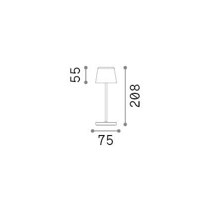 2,5W LED įkraunamas stalo šviestuvas CUTE, juodas, 2200-2700K, IP65, dimeriuojamas, 346908 - Image 2
