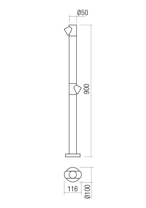 2 x 6W LED pastatomas lauko šviestuvas UBOAT, rūdžių sp., 3000K, IP65, 90547 - Image 3