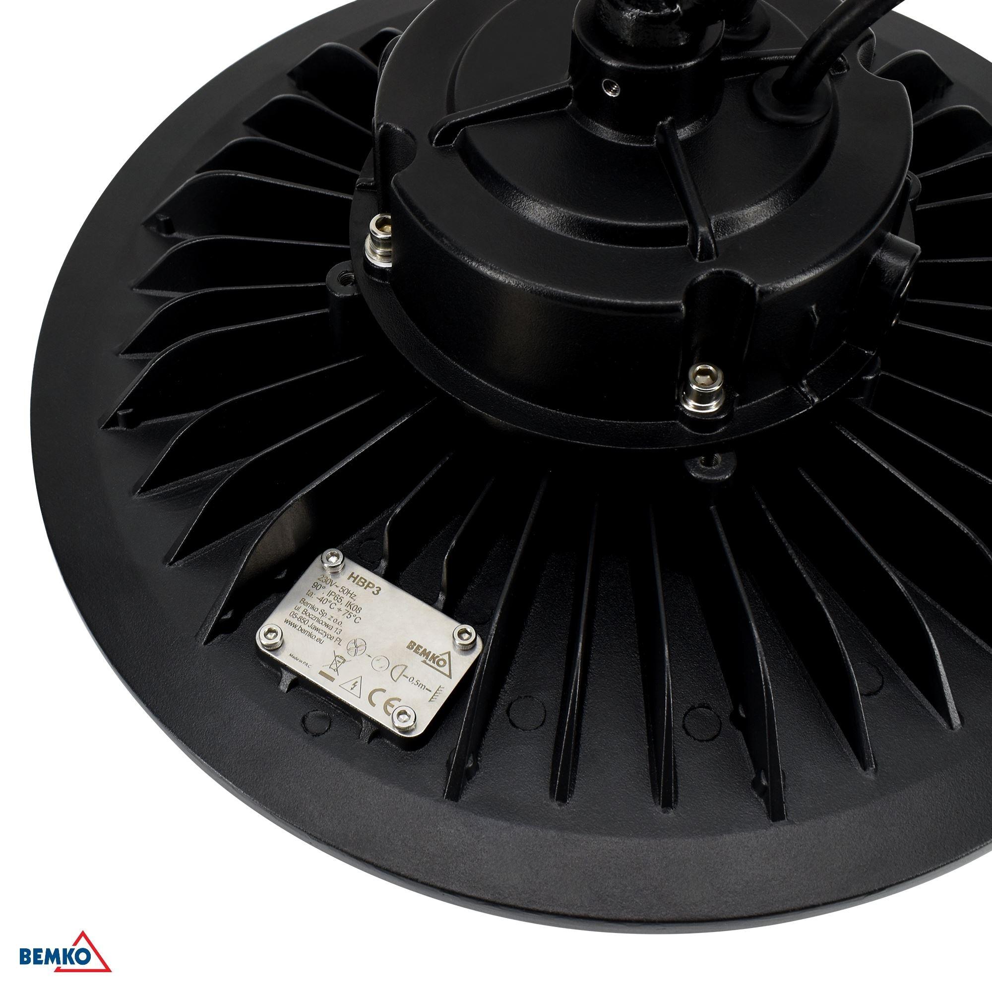 200W LED UFO šviestuvas PARIT, juodas, 4000K, IP65, 90° - Image 3