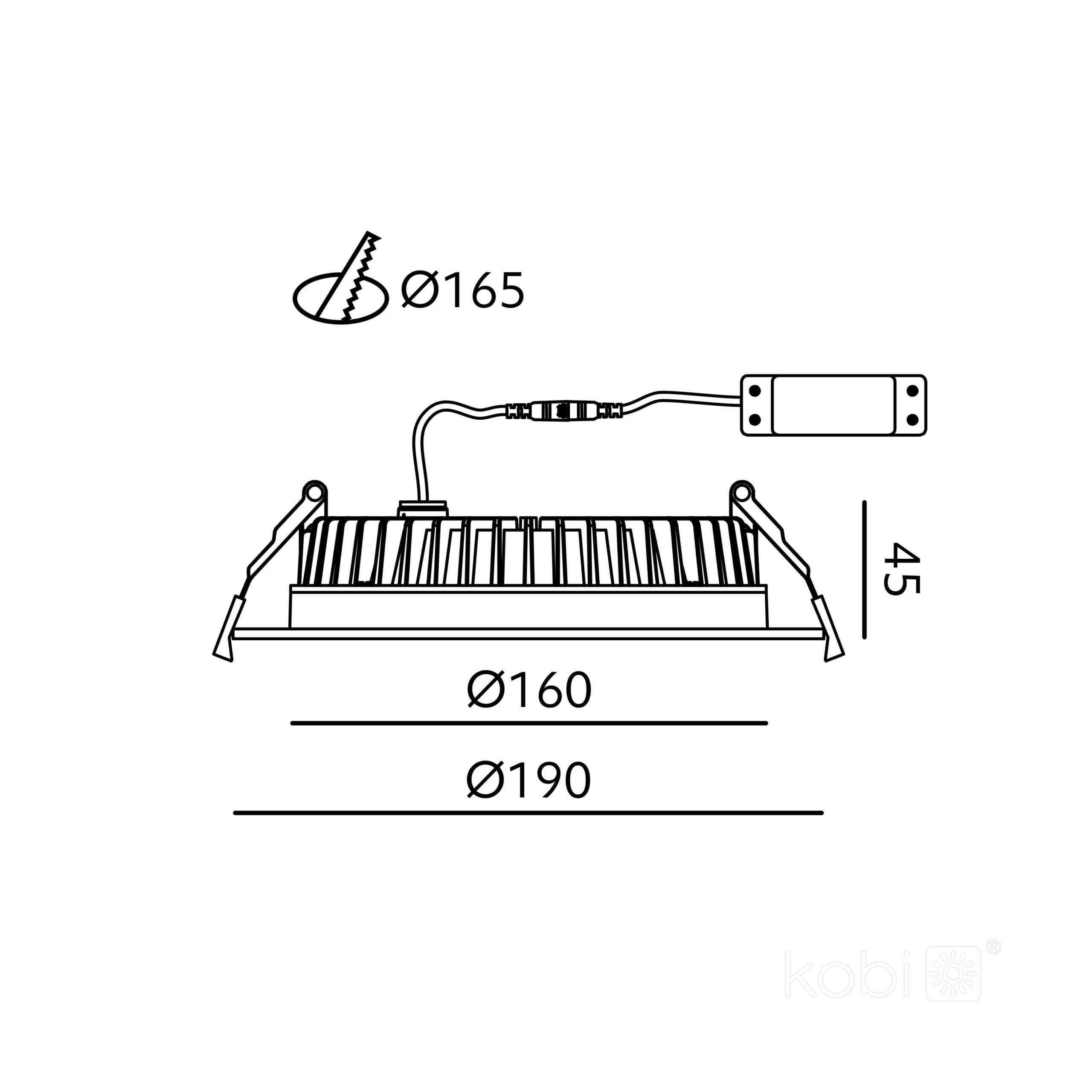 20W LED įleidžiamas šviestuvas NEXEYE, baltas, 3000/4000/6000K, IP44 - Image 2