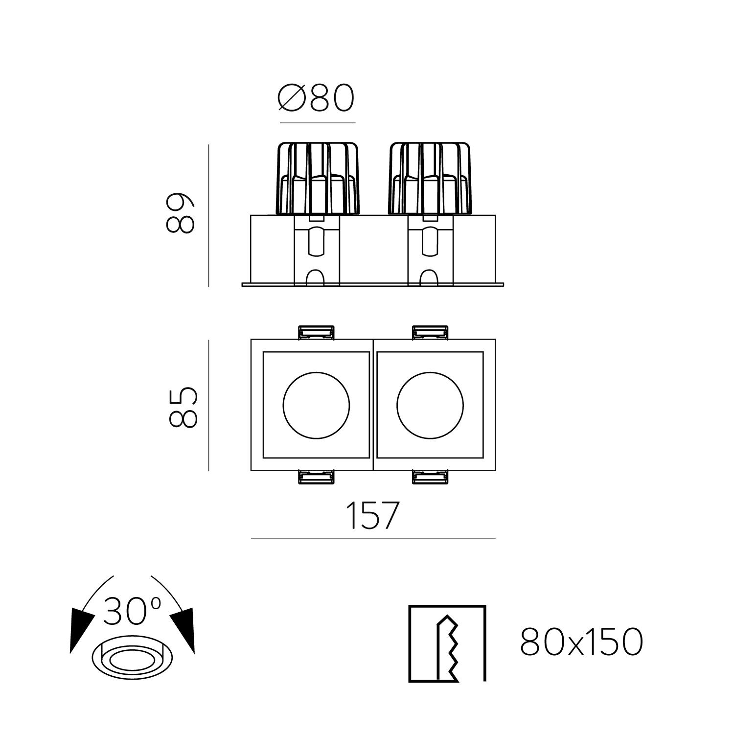 24W LED įleidžiamas šviestuvas MOVE, baltas, 2700/3000K, dimeriuojamas, IP44, E3984172BDP - Image 3