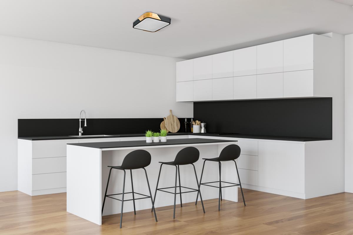 24W LED paviršinis šviestuvas SANTER, medžio/baltos/juodos sp., 3000K - Image 2