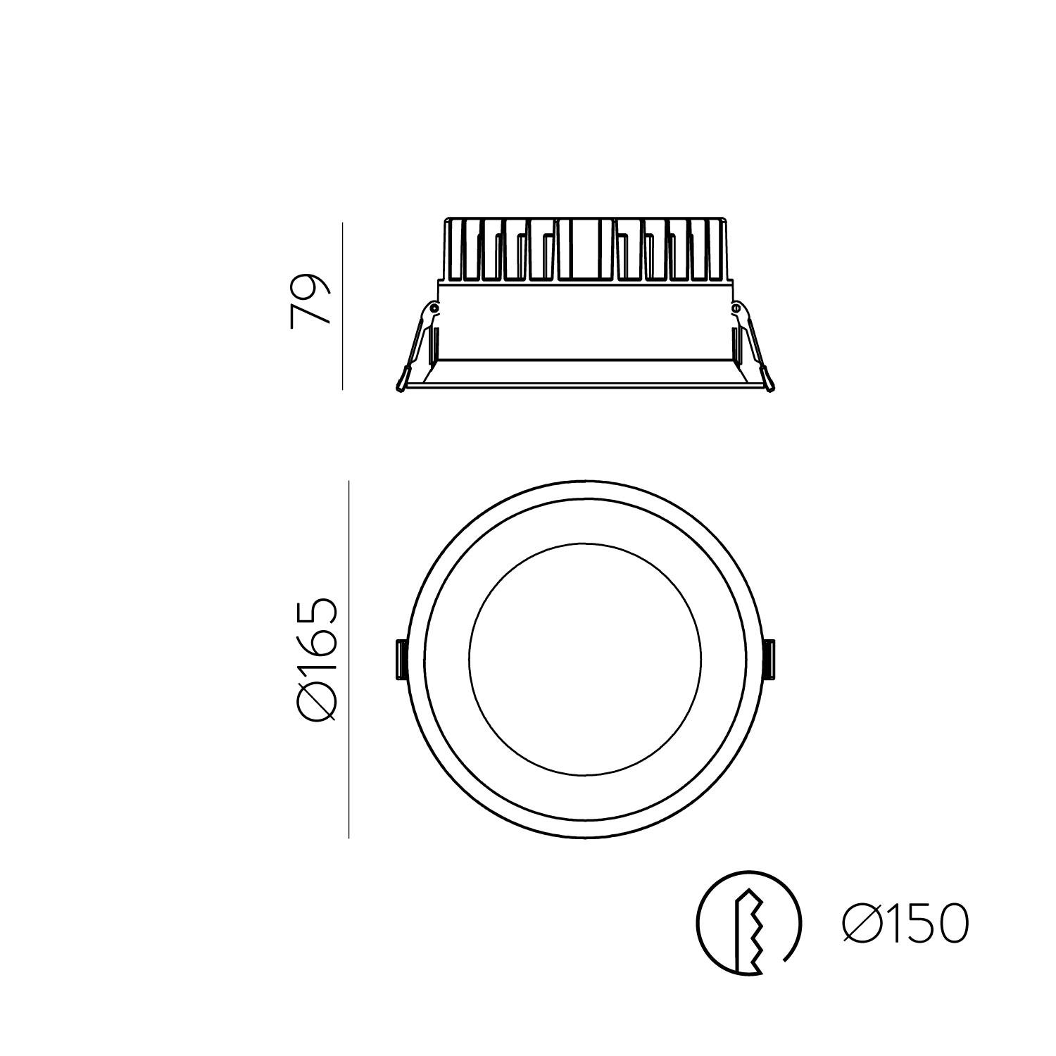 25W LED įleidžiamas šviestuvas TECH, baltas, 3000/4000K, dimeriuojamas, IP65, E3987170BDP - Image 3