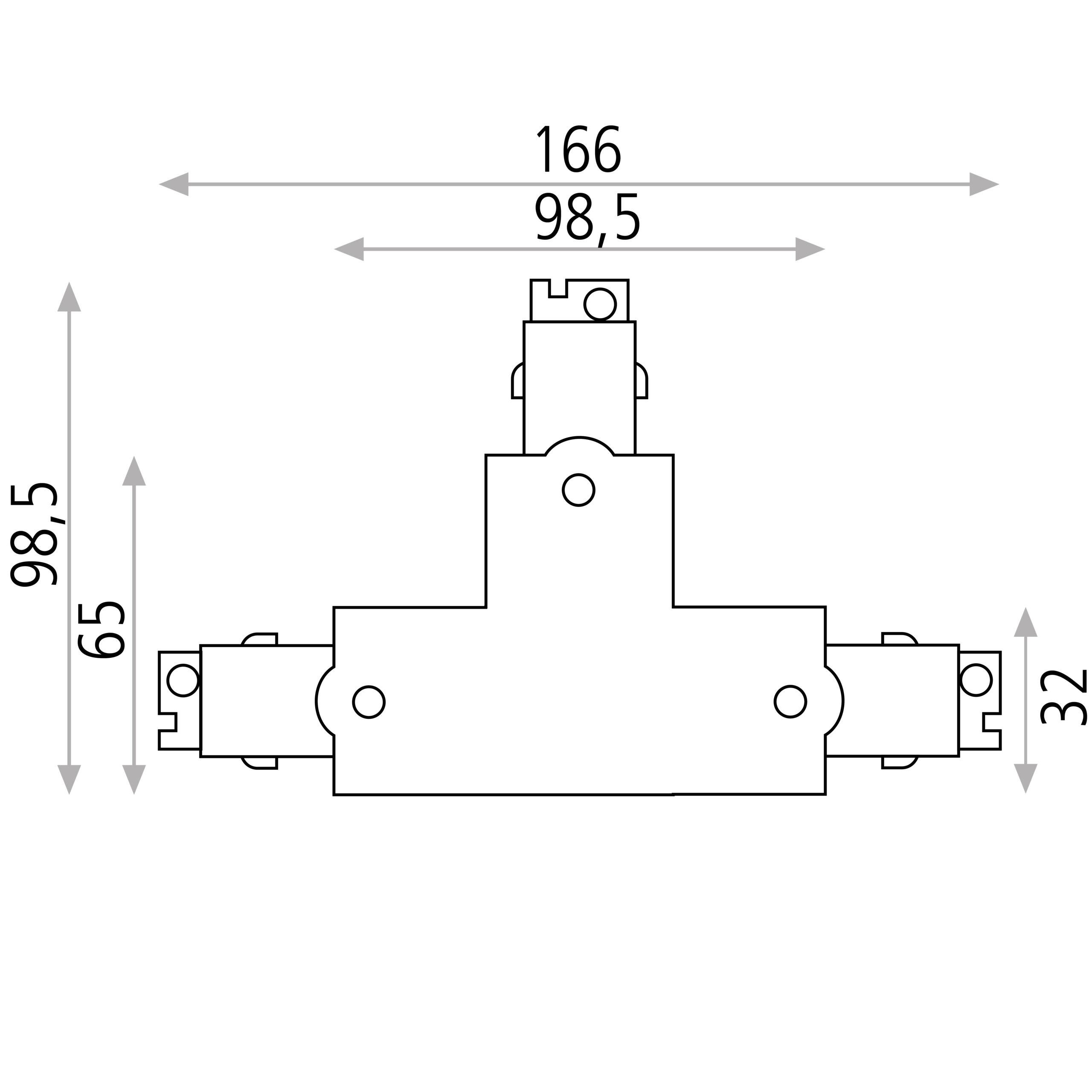 3 fazių bėgelių T formos kairysis sujungimas, juodas, 6CON411606I1N - Image 2