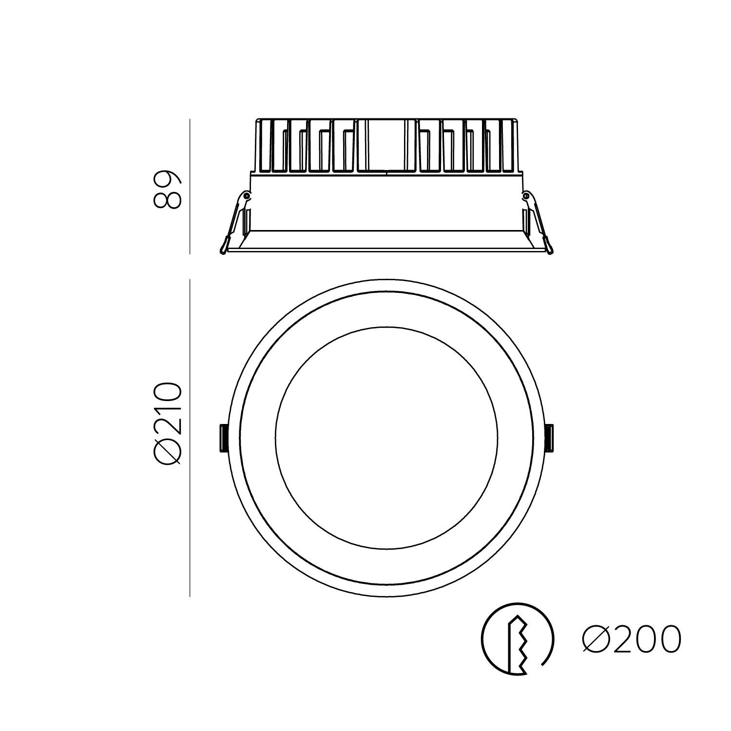 32,5W LED įleidžiamas šviestuvas TECH, baltas, 3000/4000K, IP65, E3987270B - Image 3