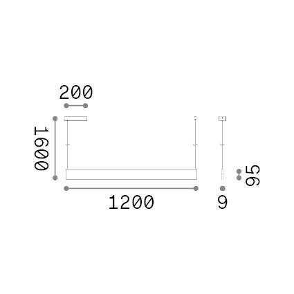 35W LED pakabinamas linijinis šviestuvas STEEL, juodas, 3000K, šviečia į viršų ir į apačią, 348384 - Image 2